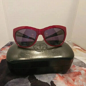 Tres Noir  | Handmade Tres a Go Go Cherry Red Pin Up Vibe Sunglasses